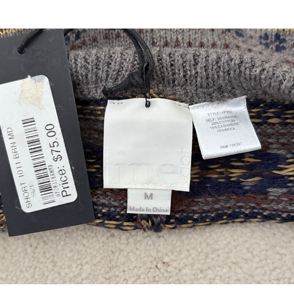 NWT Line & Dot Cotton Cashmere Wool Fair Isle Sweater Shorts Women's Size M - Picture 4 of 6